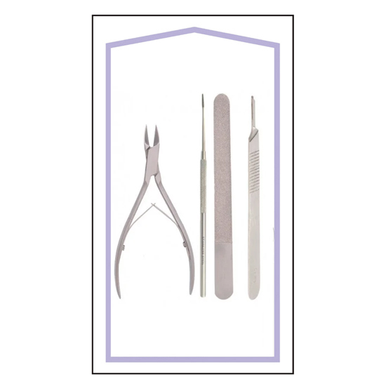 Foot Care Kit (4 Items) Sterilized / Single use / Disposable	(Ingrown Nail Treatment Kit)
