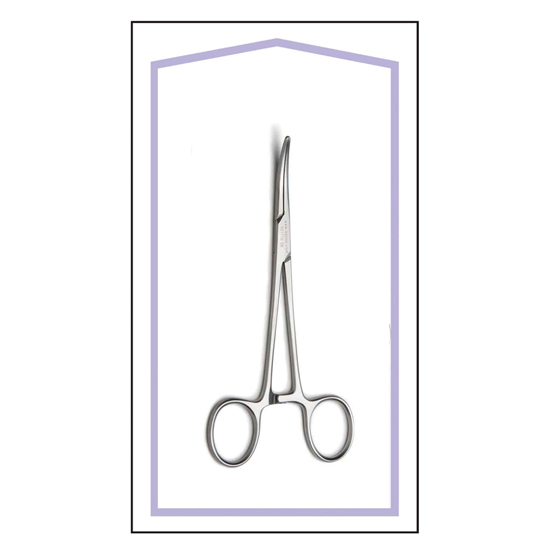STERILE KELLY FORCEPS 5.5'' CURVED BOX OF 25 PCS 
